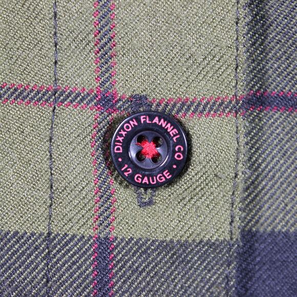 Dixxon Flannel 12 Gauge Womens Medium Green Black Plaid Button Up D Tech - Picture 3 of 7